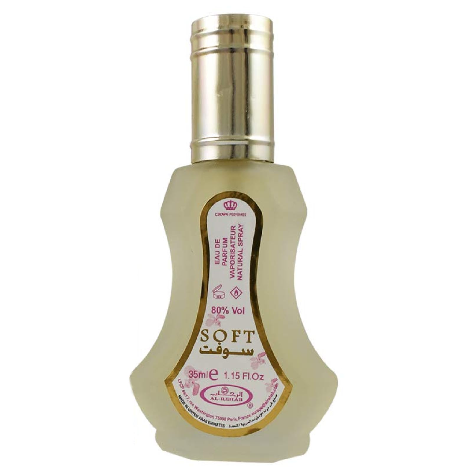 Al-Rehab Suave perfume en atomizador natural, aroma versátil para uso diario