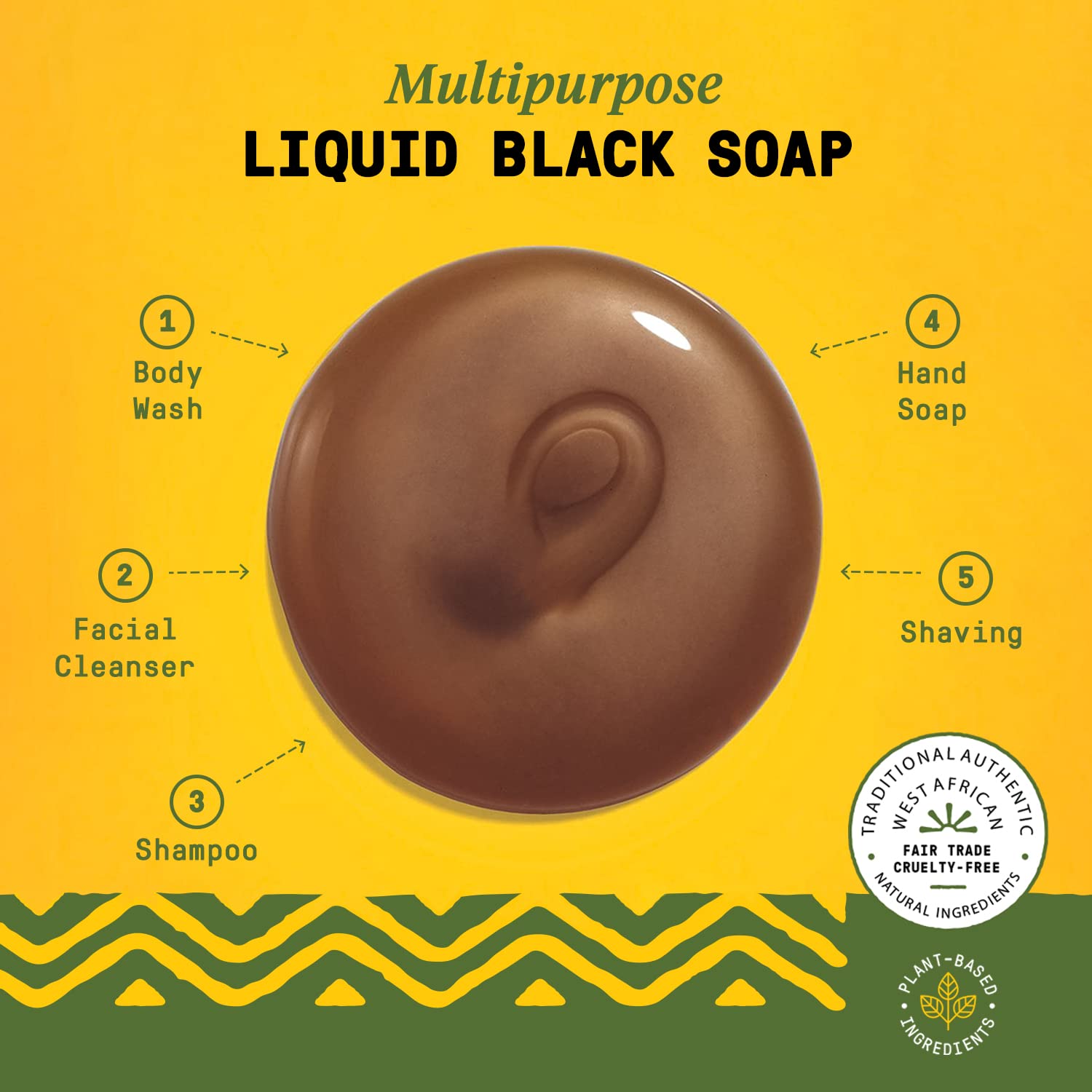 Cuidado del cabello y cuero cabelludo con limpiador de Jabón Negro Africano de Alaffia.