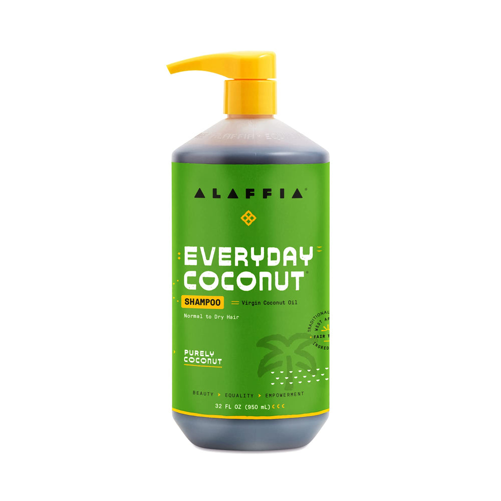 Alaffia Coco Champú en botella, limpieza suave para cabello normal a seco.