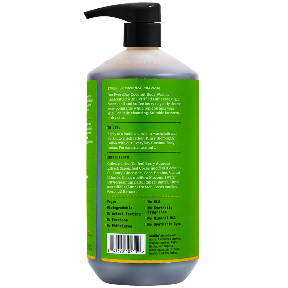 Alaffia Espuma de Coco para ducha, limpieza cremosa y sensación reconfortante.