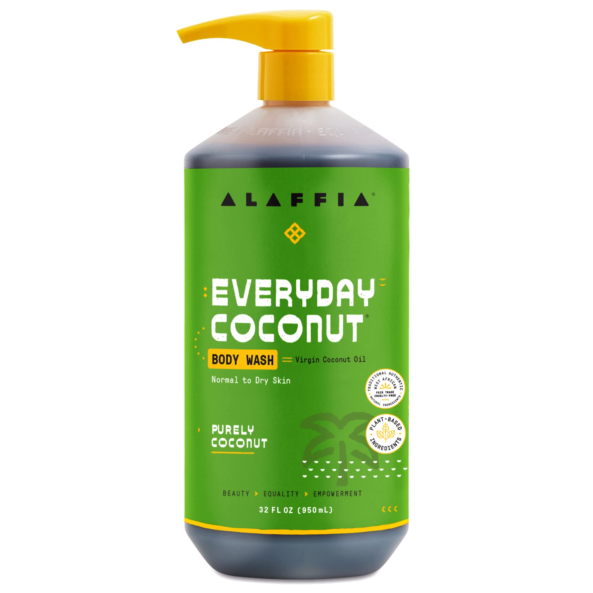 Alaffia Everyday Coconut: gel de ducha hidratante en botella para piel suave durante la ducha