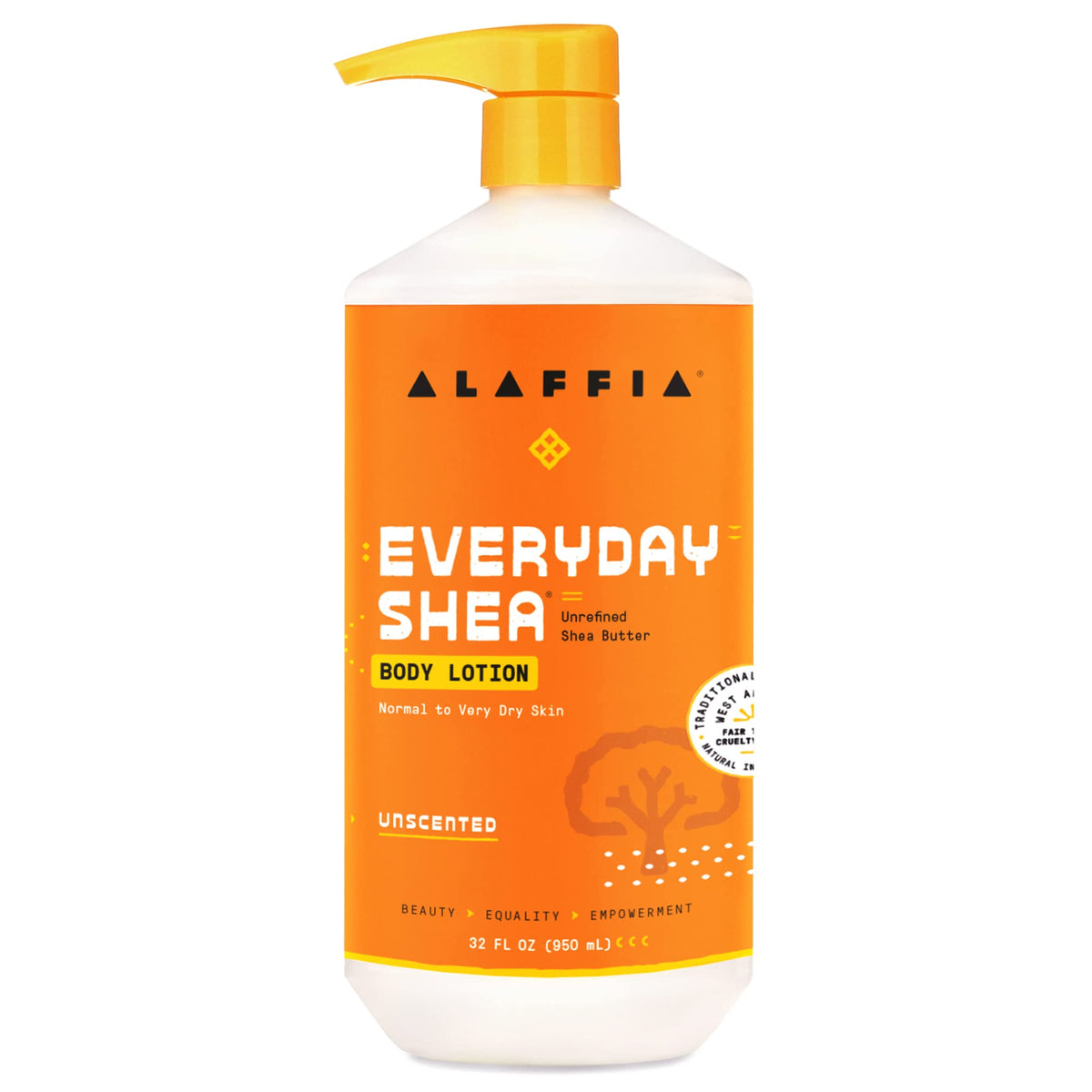 Alaffia Everyday Shea Body Lotion, bote, hidratación profunda para piel seca y sensible
