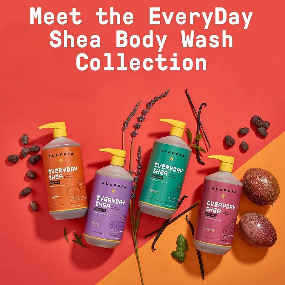 Alaffia EveryDay Shea Body Wash envase sostenible y libre de crueldad.
