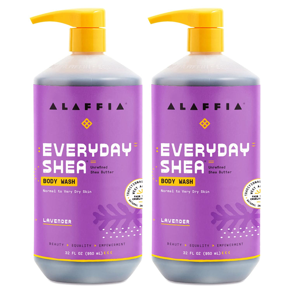Alaffia Everyday Shea Lavender bottle for gentle cleansing and skin hydration.