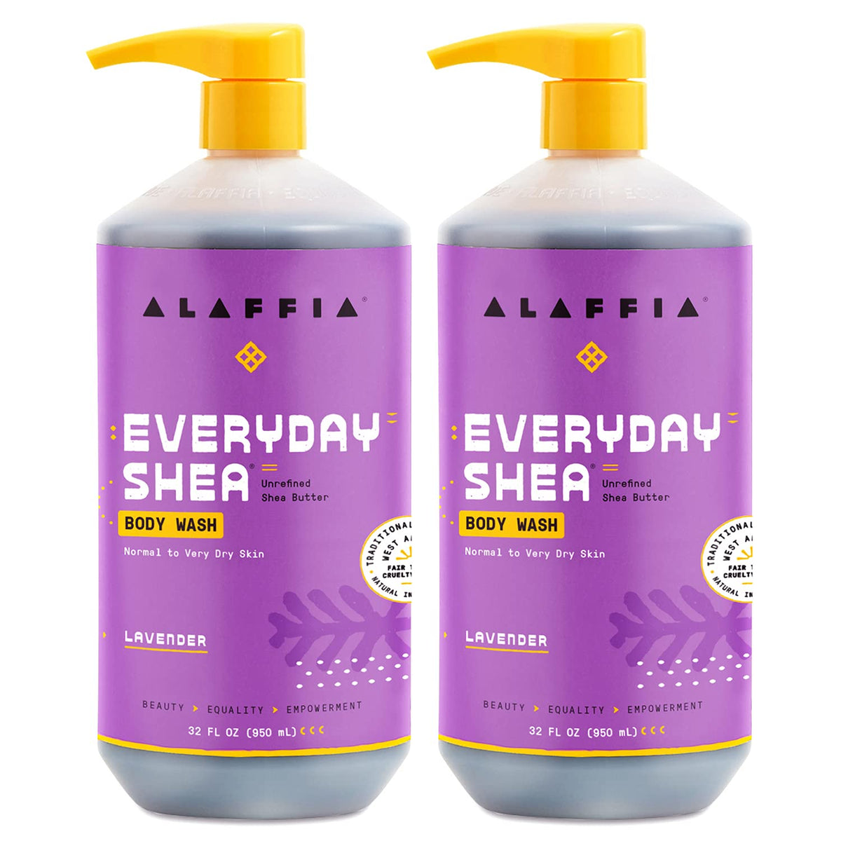 Alaffia Everyday Shea Lavender bottle for gentle cleansing and skin hydration.