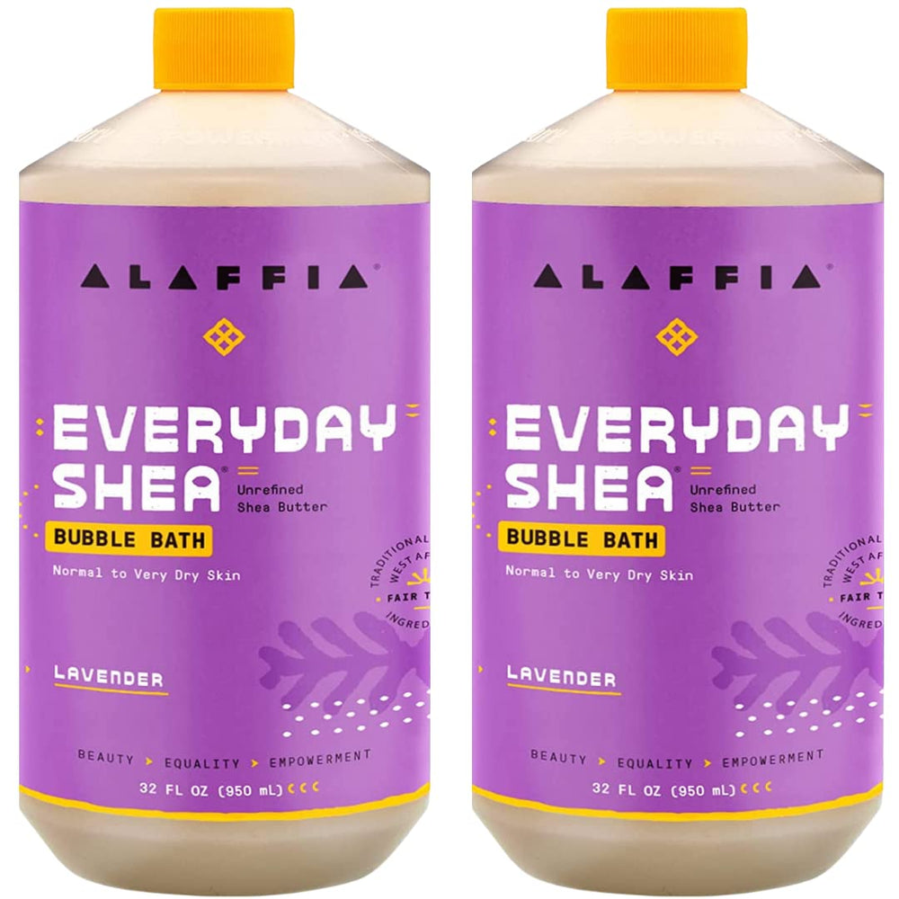 Alaffia, baño de burbujas de karité diario, listo para un baño suave.