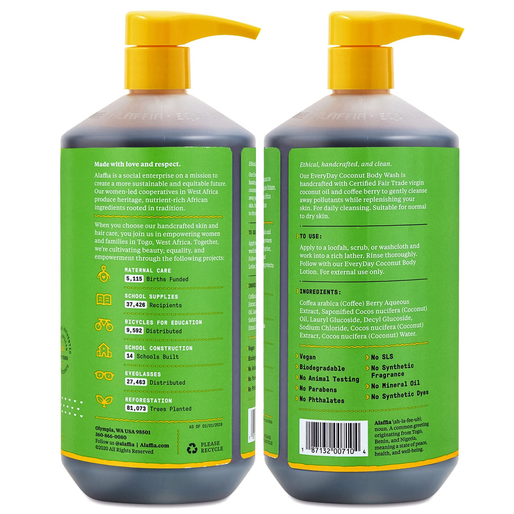 Alaffia jabon de cuerpo con extracto de baya de café para limpieza natural