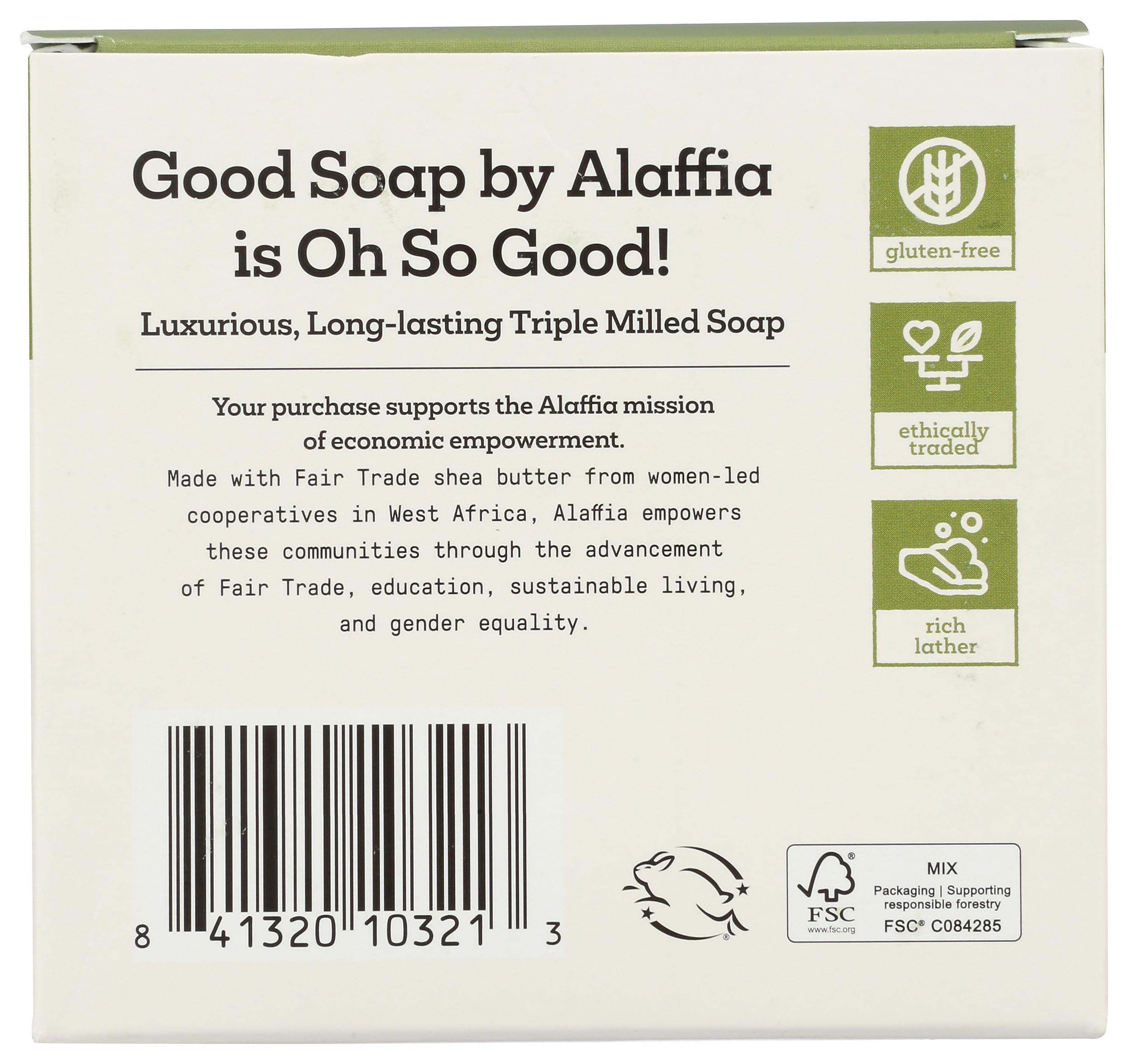 Alaffia Jabón Menta, 20 onzas, sensación de limpieza suave.