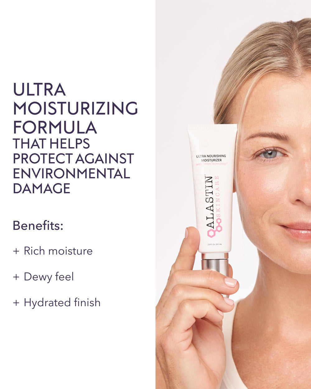 Texture crème veloutée ALASTIN pour nourrir et apaiser la peau.