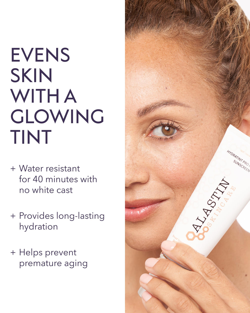 ALASTIN HydraTint Pro muestra tono universal que se funde con la piel.