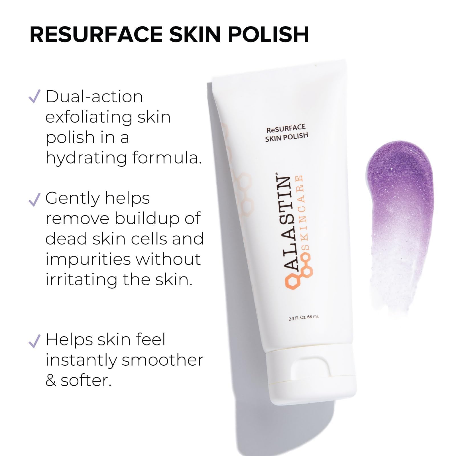 ALASTIN ReSURFACE exfoliante, gránulos volcánicos visibles, para exfoliación suave y eficaz.