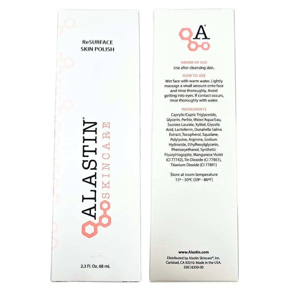 ALASTIN ReSURFACE exfoliante, uso nocturno recomendado para una piel suave al despertar.