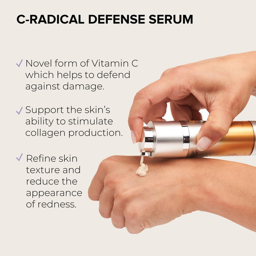 ALASTIN Skincare C-RADICAL Defense Serum, textura cremosa para uso diario y cuidado suave