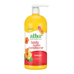 Alba Botanica Body Builder Mango, bote de 32 onzas, suavidad y volumen para el cabello.
