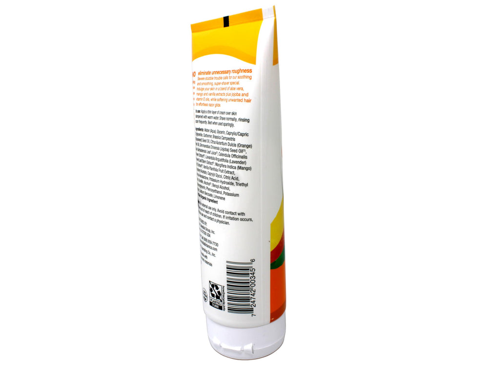 ALBA Botanica Cream Shave Mango Vanilla, caja atractiva para estantería de baño.