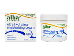 Alba Botanica crema hidratante jazmín-vitamina-e para nutrir piel seca y radiante.