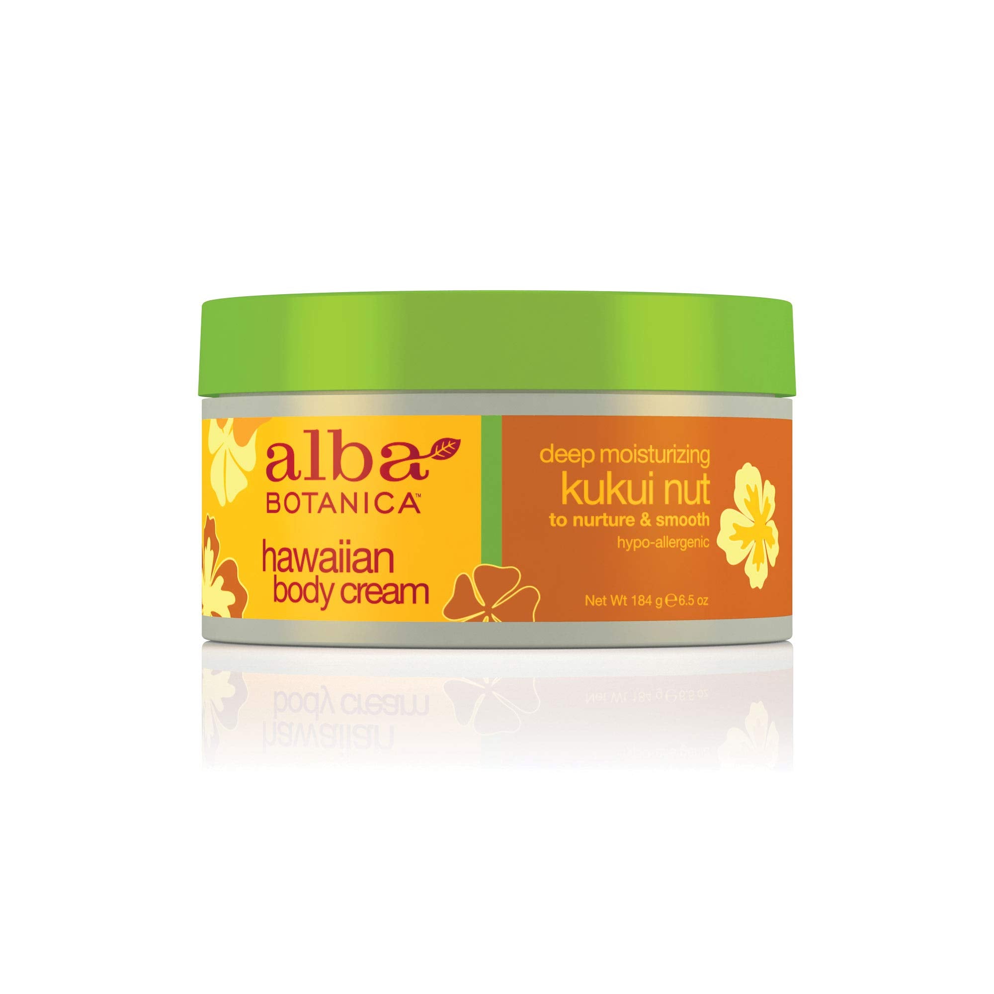 Crème Alba Botanica Kukui Nut en flacon, hydratation durable pour peau sèche.