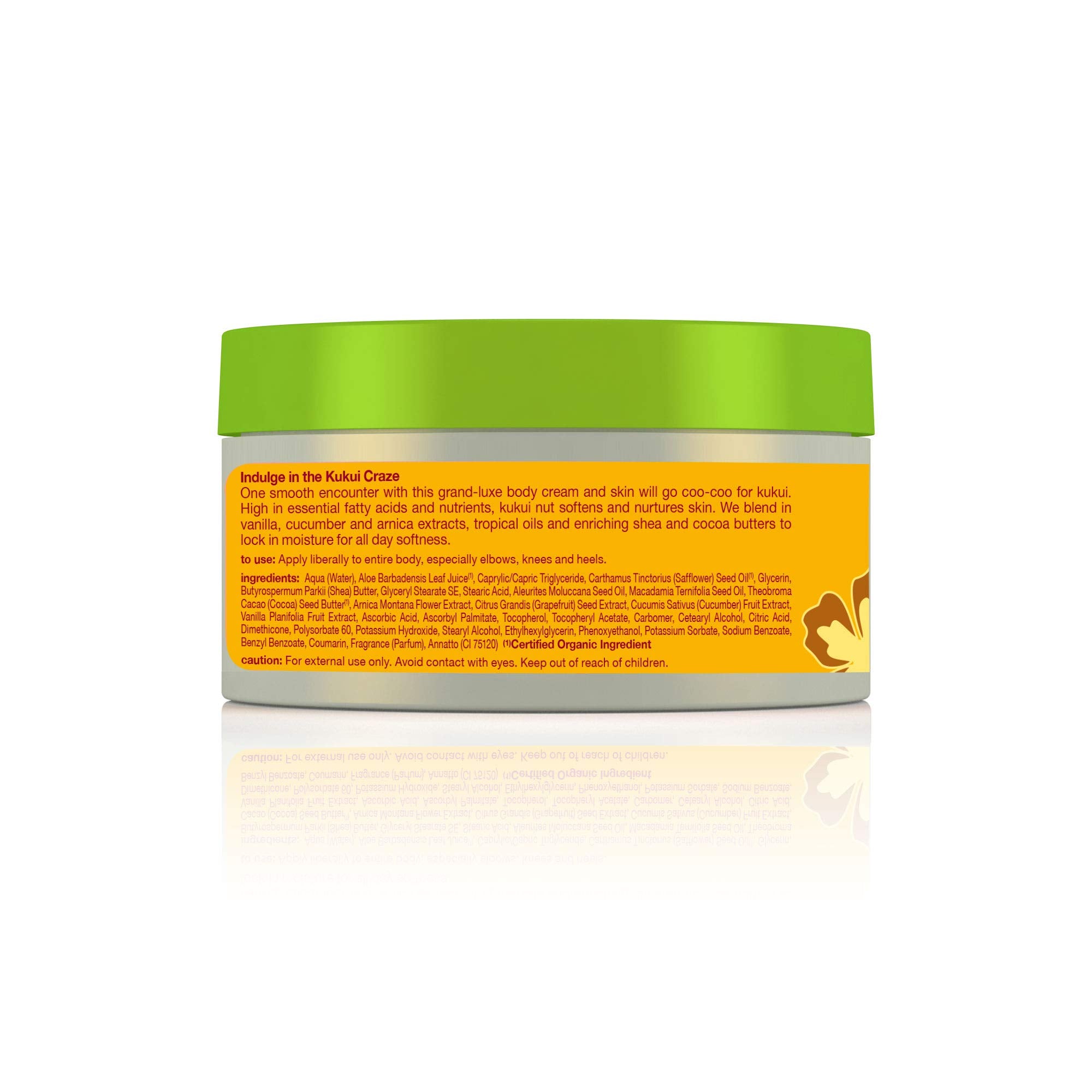 Texture onctueuse Alba Botanica Kukui Nut qui pénètre rapidement.