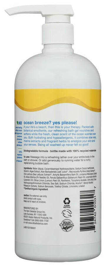 Alba Botanica Ducha Emoliente Oleaje Oceánico, espuma cremosa para una limpieza suave.