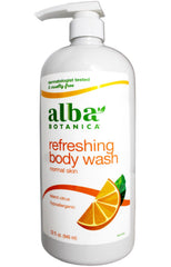 Alba Botanica gel de baño Isla Cítrica, botella visible, aporta hidratación suave.