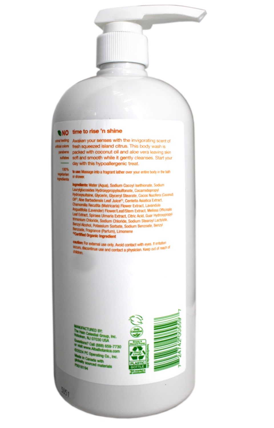 Alba Botanica gel de ducha Isla Cítrica, espumoso uso diario y refrescante.