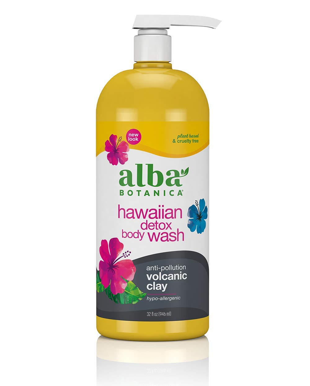 Alba Botanica Hawaiian Detox: botella con arcilla volcánica para limpieza profunda.