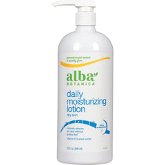 Loción corporal Alba Botanica Muy Emoliente Máxima en botella de 32 oz para hidratación profunda