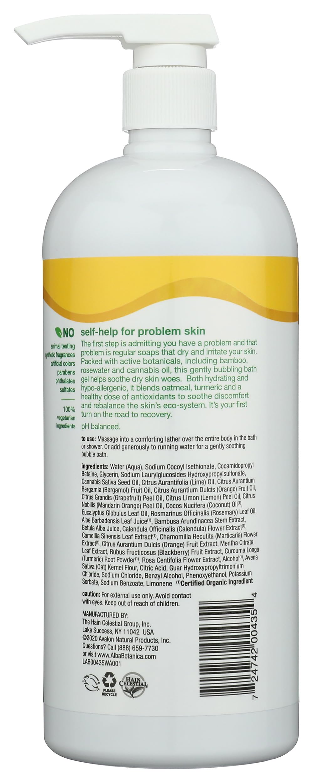 Alba Botanica Very Emoliente: espuma cremosa para ducha reconfortante