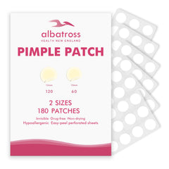 Parche invisible de Albatross Health New England para acné, ideal para uso diario.