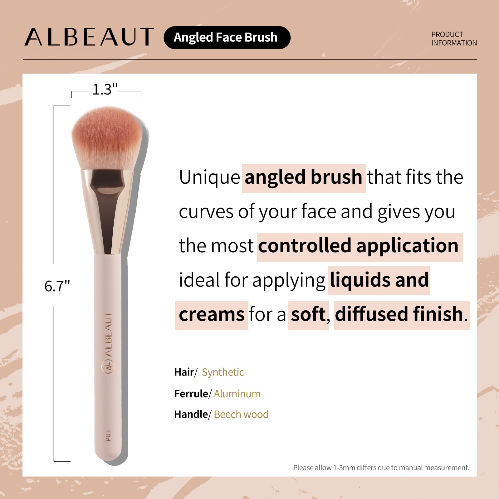 Brocha compacta ALBEAUT para viaje, maquillaje múltiple en una herramienta.