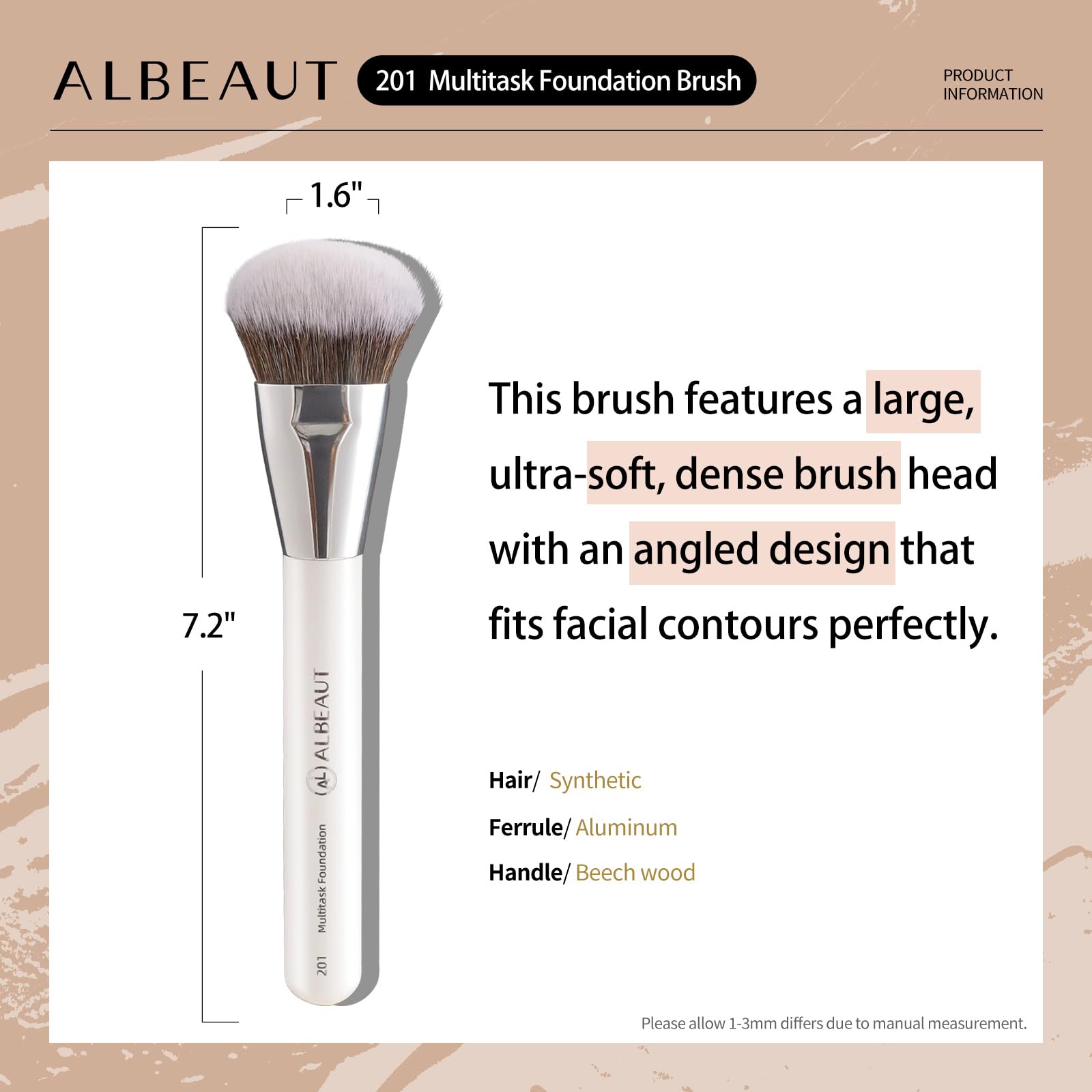 ALBEAUT 201, diseño angulado facilita el trabajo sobre el contorno.