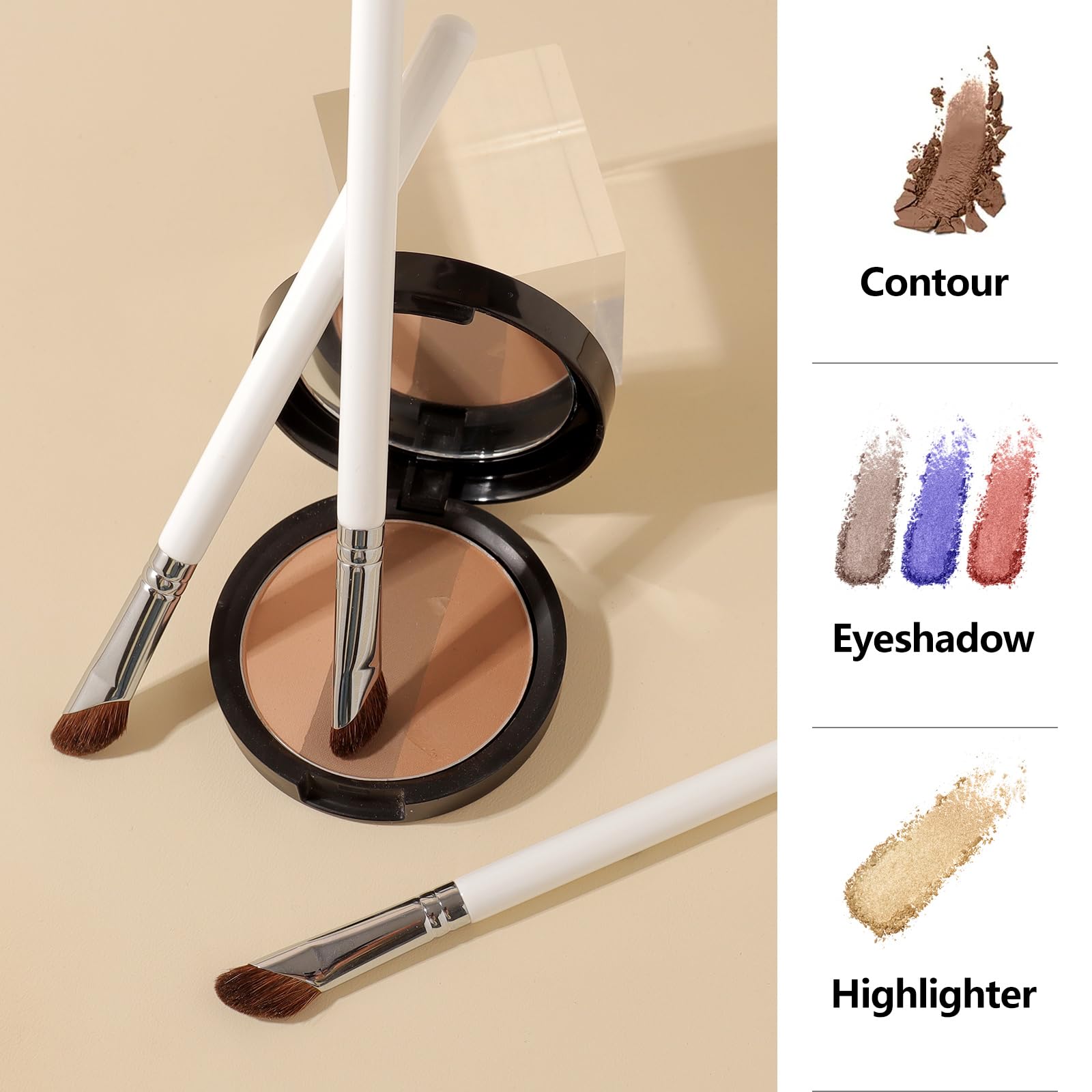 ALBEAUT Pincel contorno de ojos angleado para difuminar pliegues