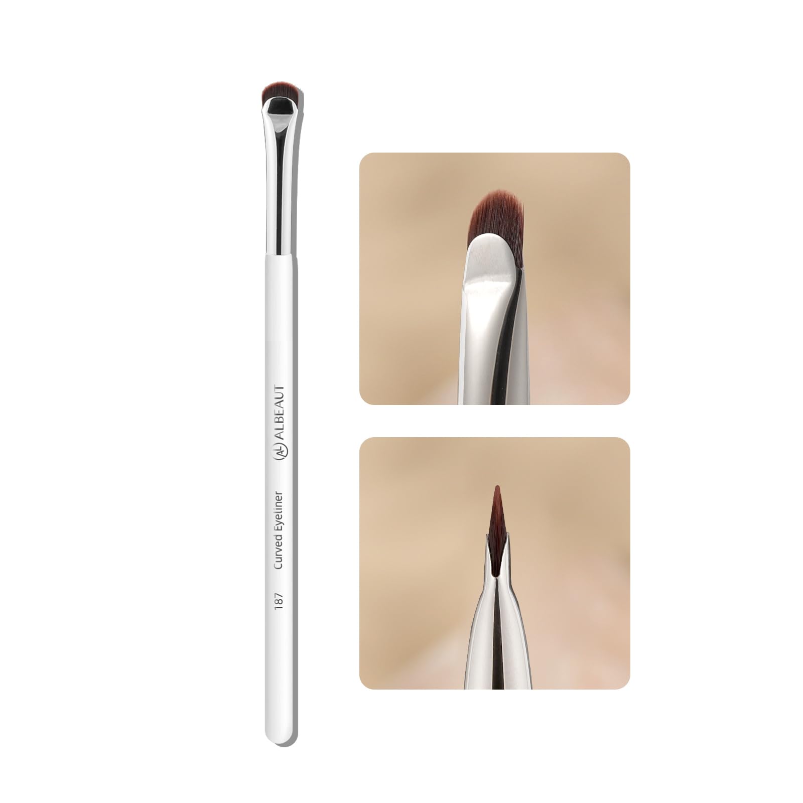 Albeaut pincel eyeliner curva para delinear con precisión y comodidad.
