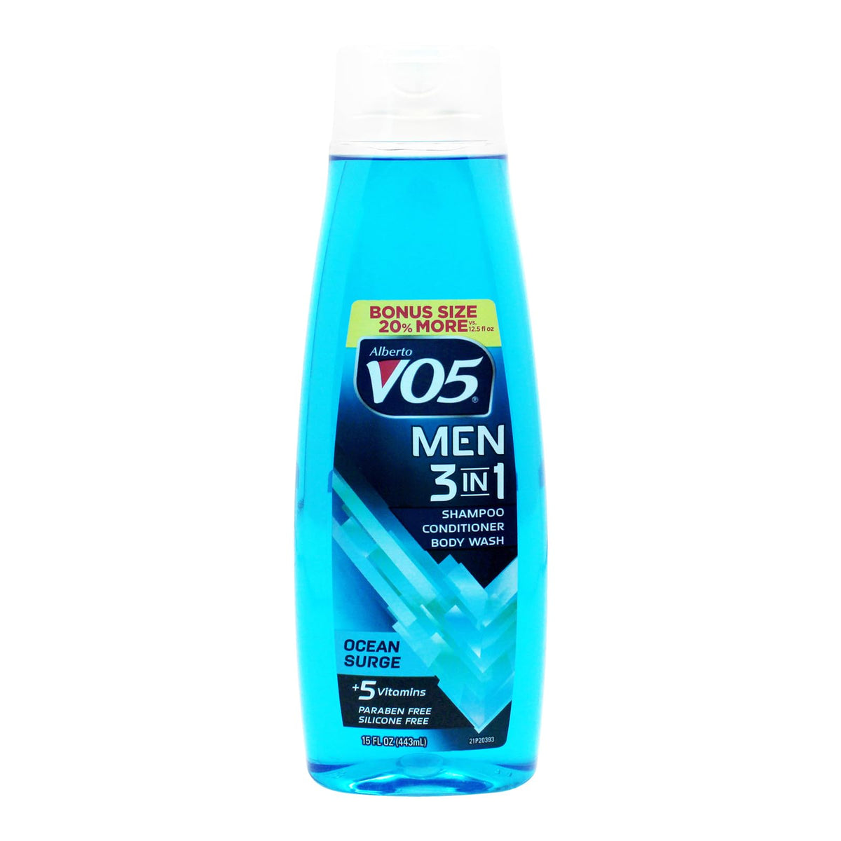 Alberto VO5 3 en 1 empaque de 15 oz para cabello y piel, ideal para duchas rápidas.