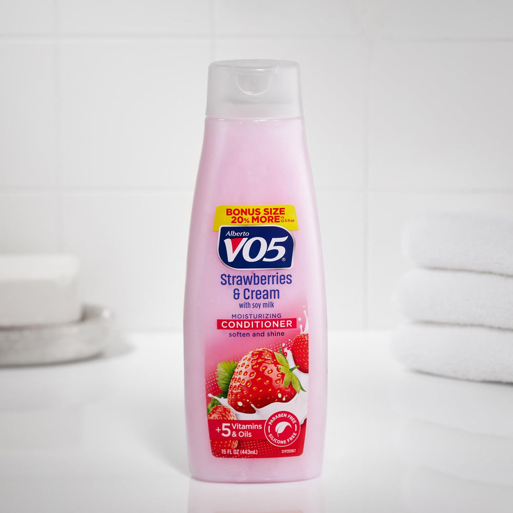 Alberto VO5 Moisture Milks proteína de leche de soja para hidratación suave del cabello.
