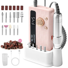 Aleanu Lima eléctrica 45000 RPM con pantalla de iluminación, para resultados de calidad en uñas acrílicas y gel.