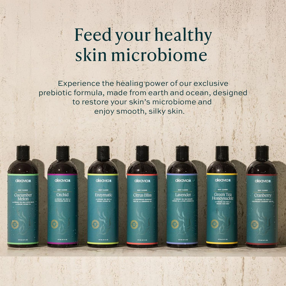 Branding and packaging of Aleavia Body Cleanse signaling natural, cruelty-free quality