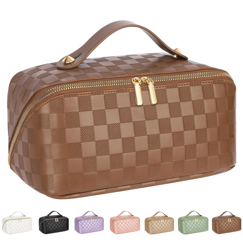 ALEXTINA bolso de maquillaje de viaje con gran capacidad para organizar tus esenciales.