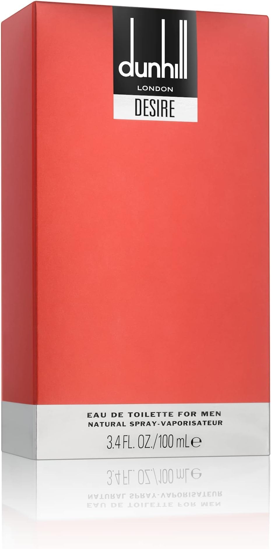 Alfred Dunhill Desire Red, frasco con diseño clásico para estantería.