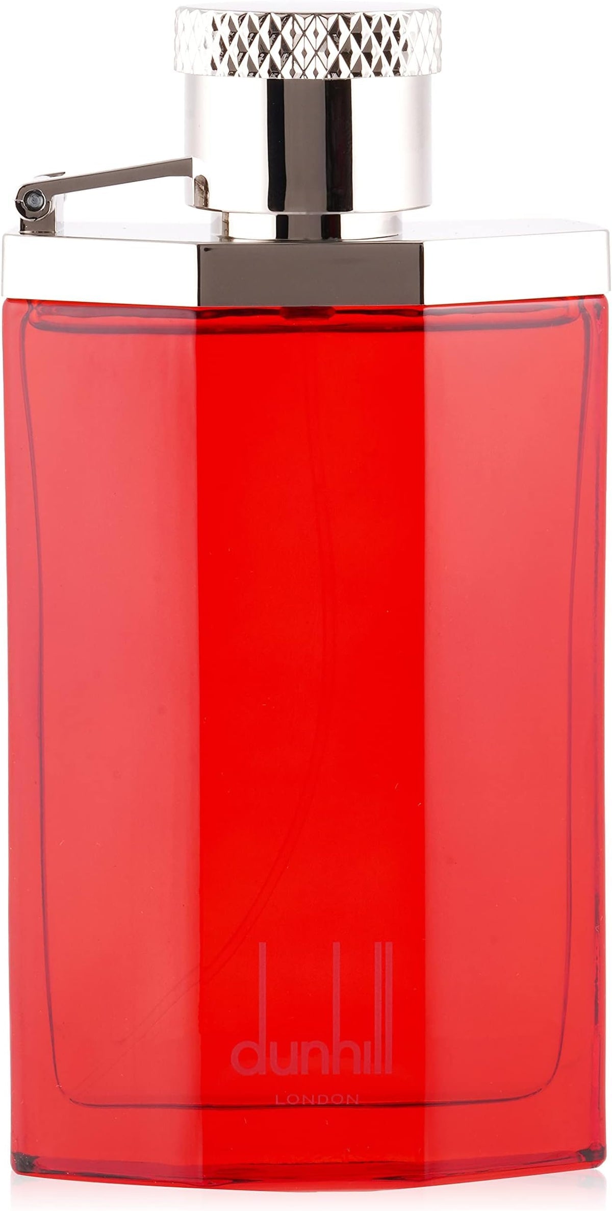 Alfred Dunhill Desire Red, frasco frontal, presencia icónica y sofisticada.