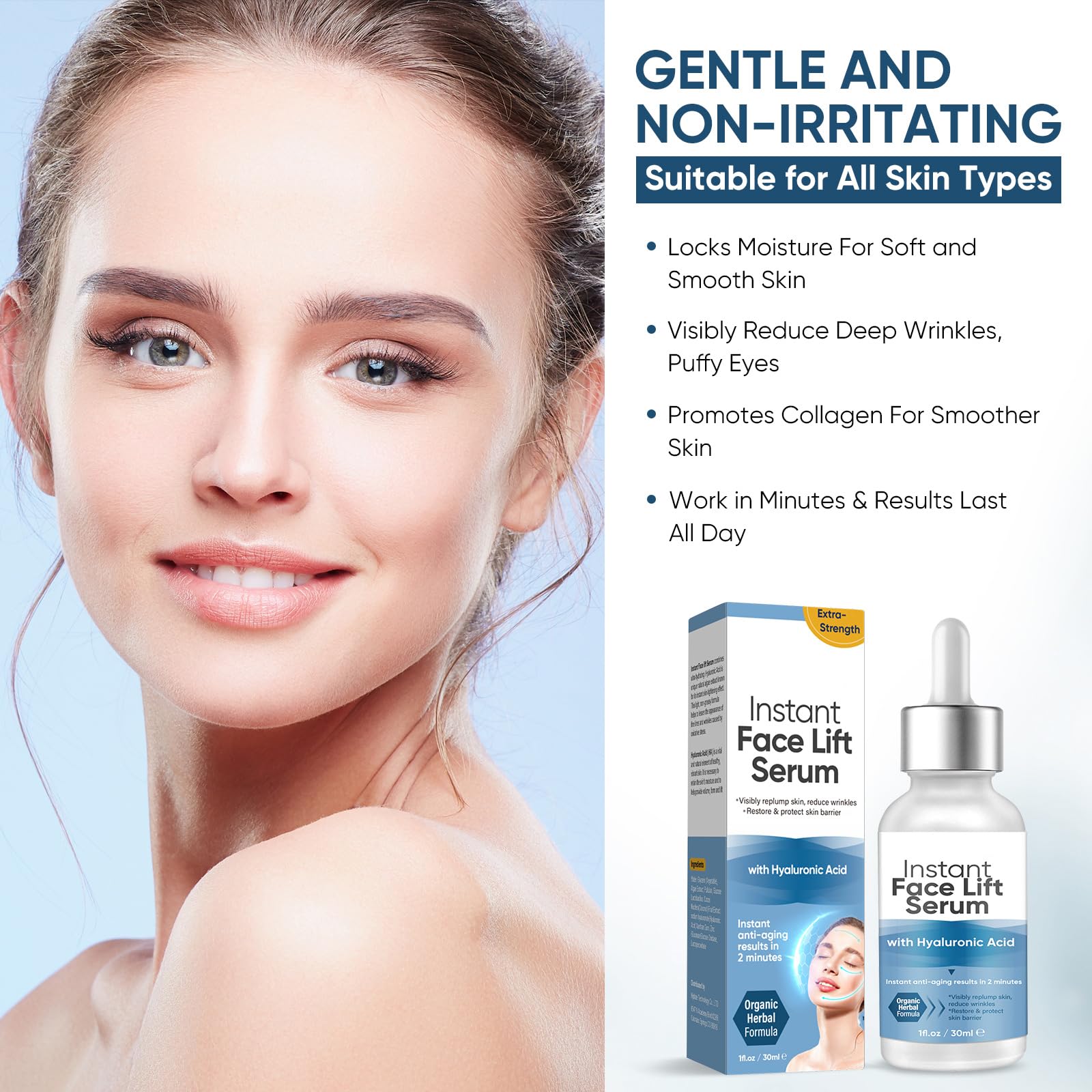 ALFREVER Serum aplicación fácil en rostro, cuello y escote.