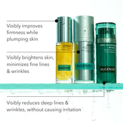Algenist GENIUS Serum aplicación facial suave para resultados consistentes.
