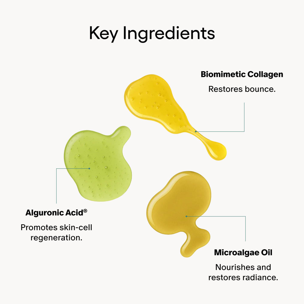 Algenist GENIUS Serum con burbujas de microalgas nutre la piel.