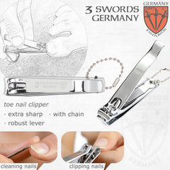 Alicate uñas para pies 3 Swords, corte limpio y cómodo.