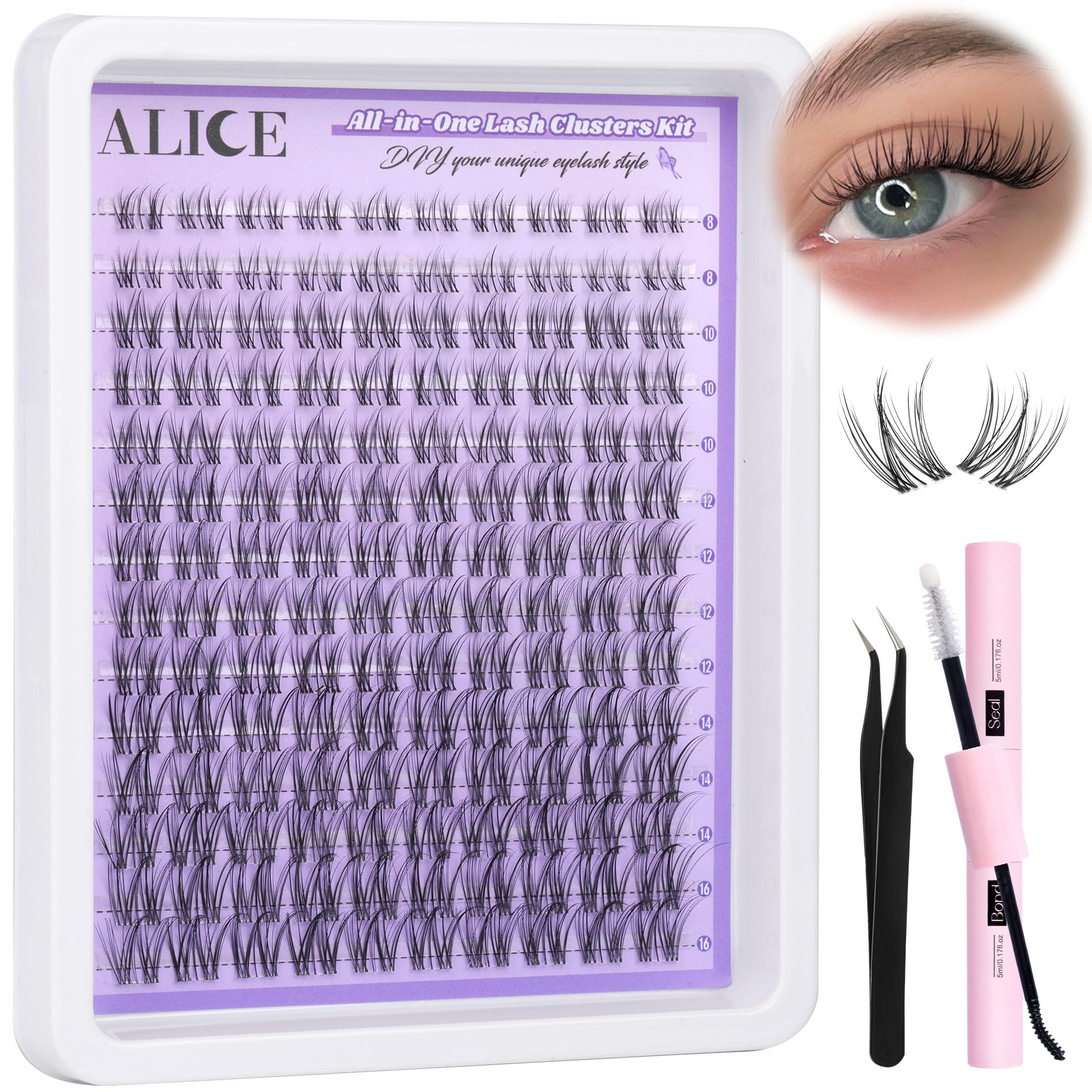 ALICE aspecto natural y elegante con extensiones tipo agrupaciones