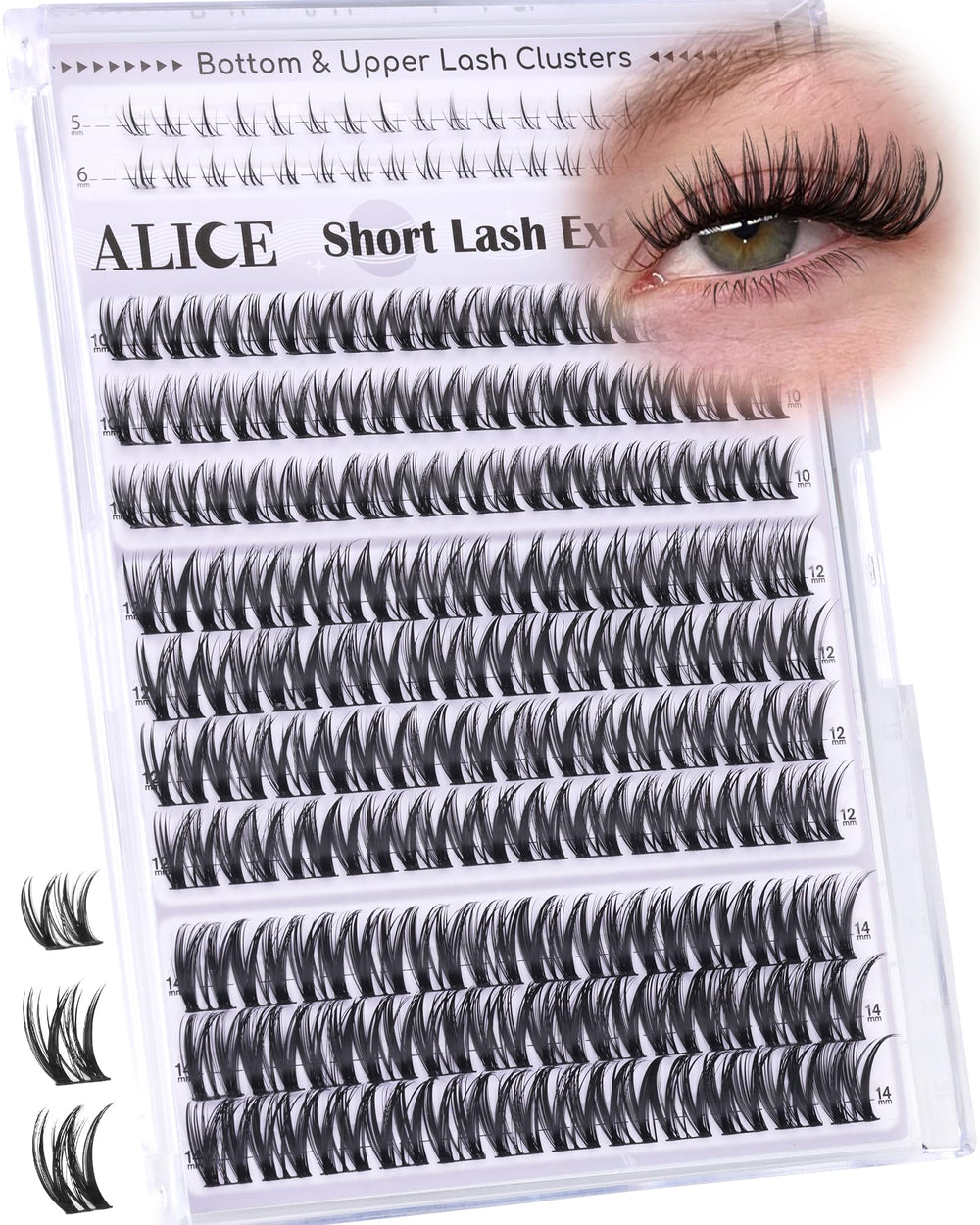 ALICE Flaunt Lash Clusters con diseño 10-14mm y gradiente natural para un look auténtico