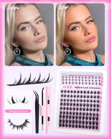 ALICE Manga Lash Clusters kit, estuche de almacenamiento para un proceso hazlo tú mismo ordenado