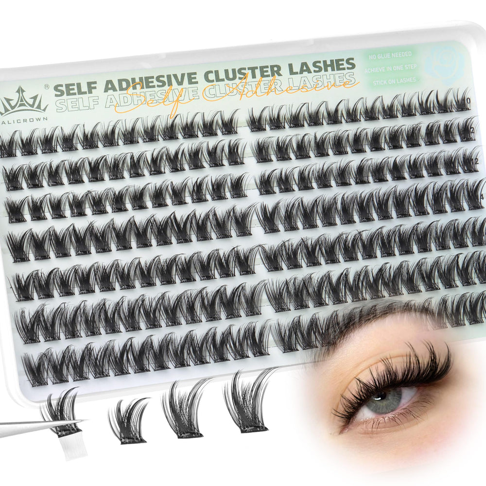 ALICROWN HAIR: Conjuntos de pestañas autoadhesivas 168 piezas para volumen inmediato.