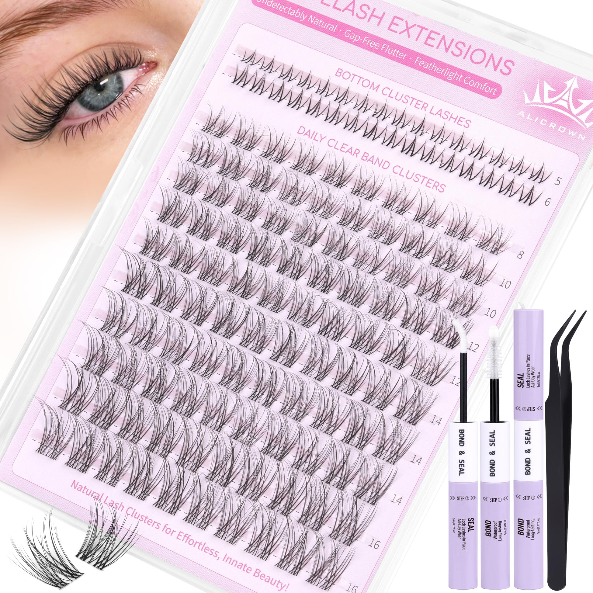 ALICROWN HAIR kit clusters wispy: aspecto natural con volumen suave para uso diario.