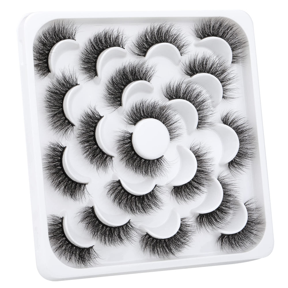 Pestañas falsas 3D de ALICROWN HAIR con cruce dramático para apariencia nocturna.
